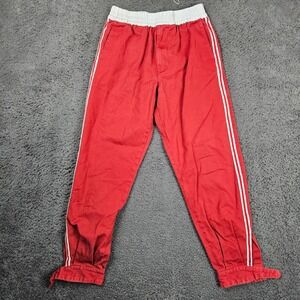 Gucci Men's Red Cotton Twill Jogger‎ Pants with White Side Stripe, Made in Italy